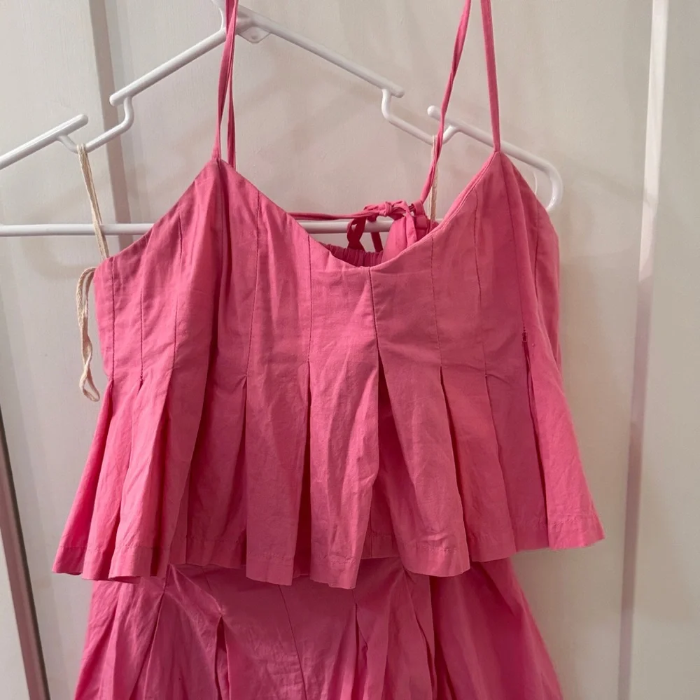 Free People Pink Women's Pleated Skort Set - Picture 3 of 5
